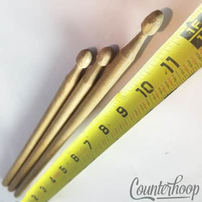 Early American Children's Drum Sticks Hand Carved Unique Solid Wood 3x Set USA image 2