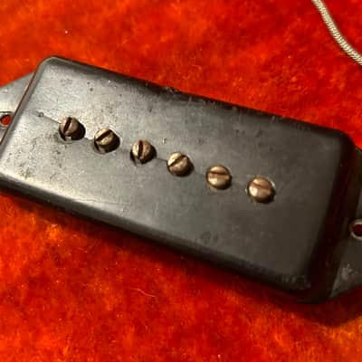 Vintage Gibson P90 Pickup 1950’s Black Bobbin Dogear w Cover Les Paul Es175 Es350 image 4