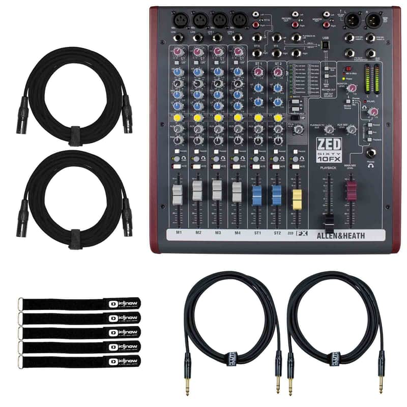Allen & Heath ZED60-10FX 10 Channel Multipurpose FX PA Live Mixer w Effects & C image 1