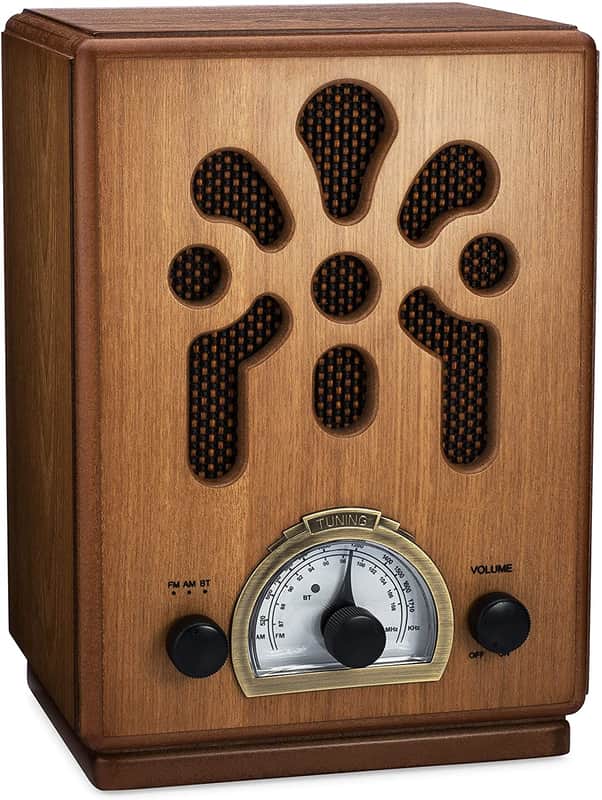 Classic Vintage Retro Style AM/FM Radio with Bluetooth - Handmade Wooden Exterior image 1