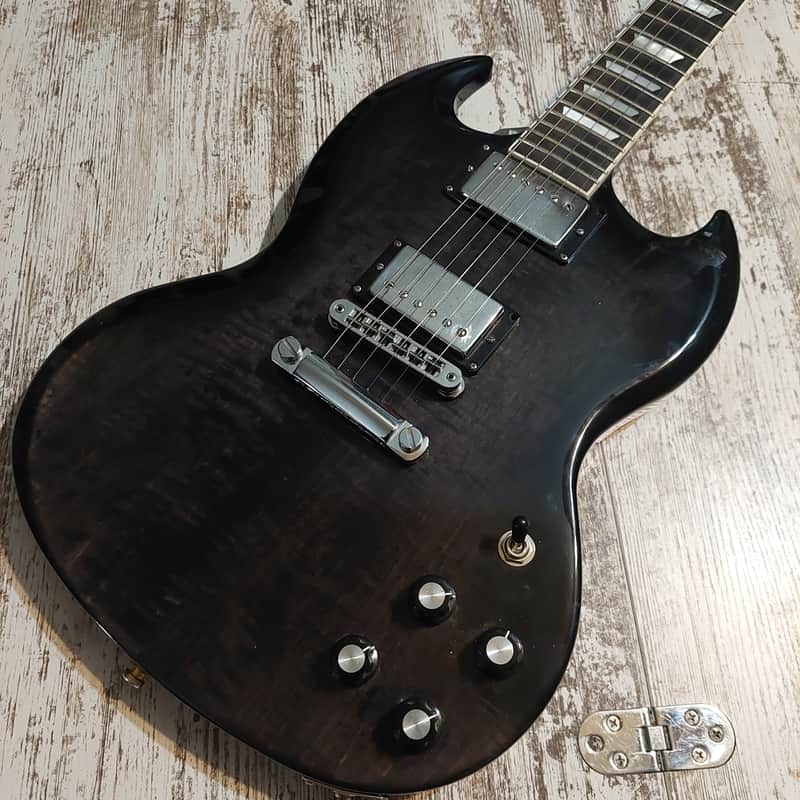 Gibson SG Modern Supreme AA Flame Top Honduras Body Upgraded Seymour Duncan Distortion Pickups Locking Tuners Ebony w/ Hardcase