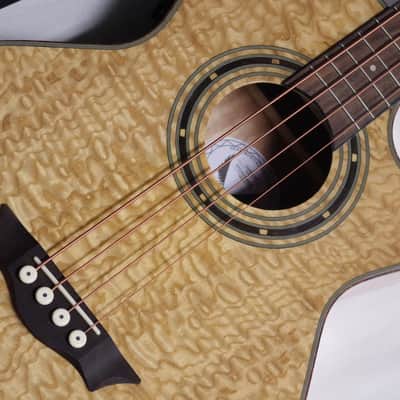 DEAN Exotica Quilt Ash acoustic electric 4-string BASS guitar w/ Gig Bag NEW EQABA image 4