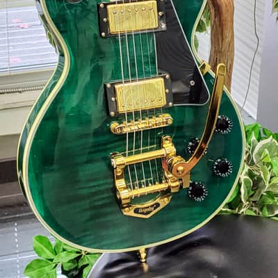 Gibson Les Paul Custom in Translucent Green w/ Bigsby, Gold Hardware & Original Case image 2