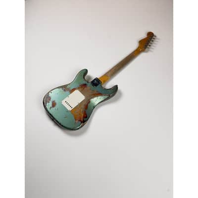 Fender CUSTOM SHOP STRATOCASTER 1965  - SUPER HEAVY RELIC SF Aged Sherwood Green Metallic over 3 Ton Sunburst image 15
