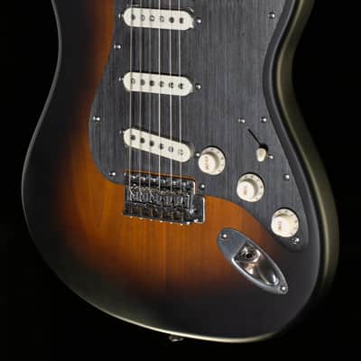Squier 40th Anniversary Stratocaster Vintage Edition Black Anodized Pickguard Satin Wide 2-Color Sunburst (592) image 1