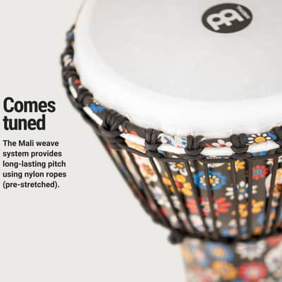 Meinl Percussion Travel Series Djembe, 10" Medium Rope Tuned, Day of the Dead Finish (PADJ7-M-F) image 5