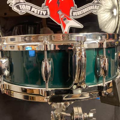 Steve Ferrone's Tom Petty and the Heartbreakers, Gretsch USA Custom- 4x14" "American Drum Series", Snare Drum, Cadillac Green - 2006. SIGNED! image 17