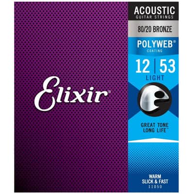 Elixir Bronze Acoustic Guitar String Set POLYWEB Coating Light 12-53 image 2