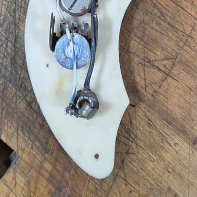 Vintage RARE 1958 Supro Silvertone Belmont Electric Guitar Pickguard Pots Input Jack Luthier Parts image 5