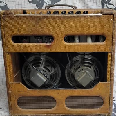 1959 Tweed Fender Bassman guitar bass amp, 4x10 P10R's image 2