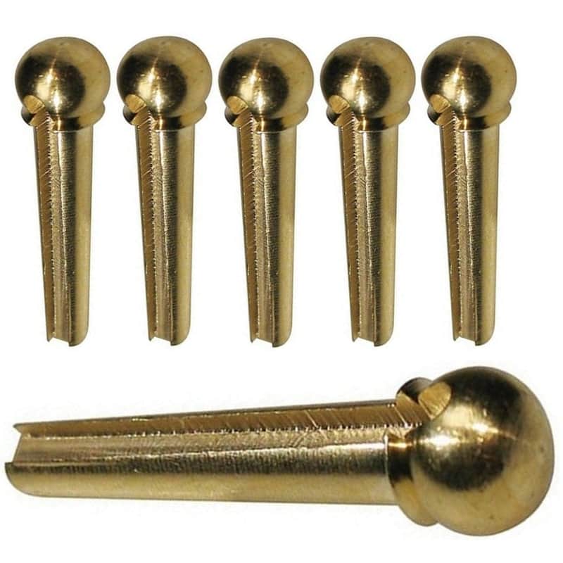 Pick Boy Brass Acoustic Guitar Bridge Pin Set With Extractor image 1