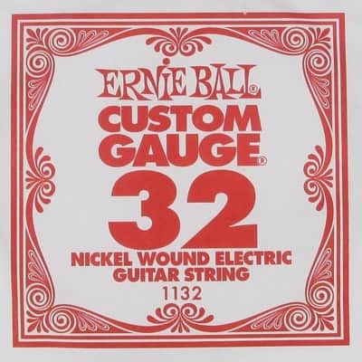 Ernie Ball P01132 .032 Nickel Wound Electric Guitar Strings (6-Pack)