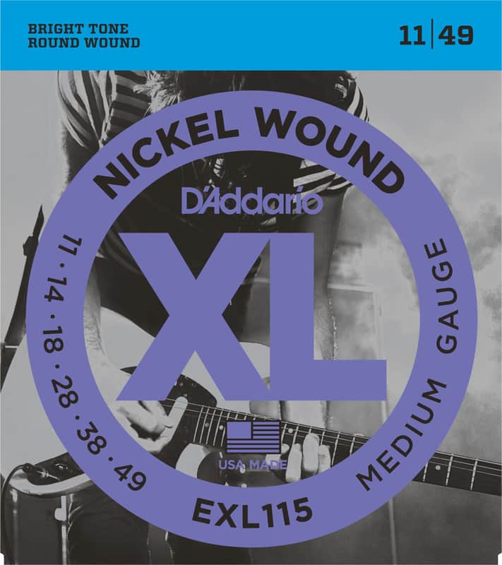 D'Addario EXL115 XL Medium Nickel Electric Guitar Strings, 11-49 image 1