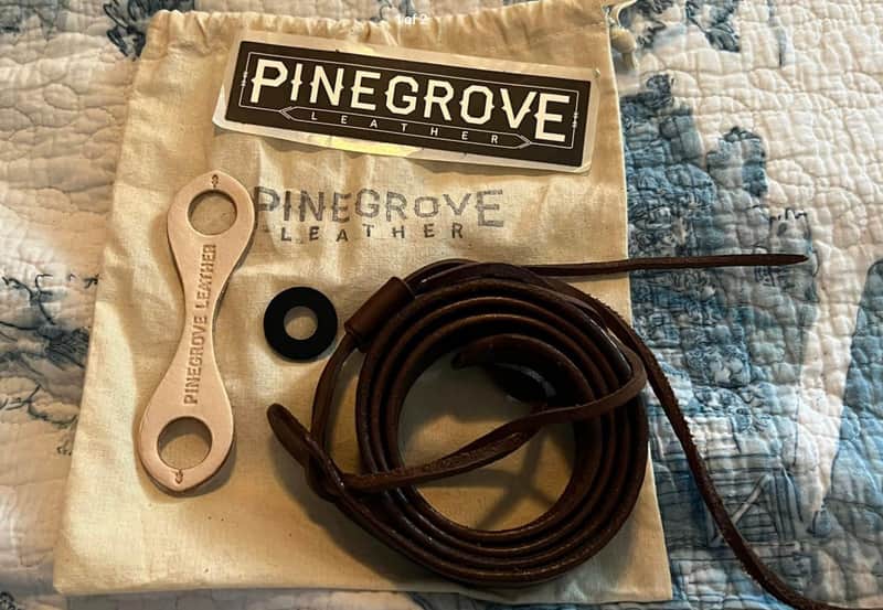 Pinegrove F Style Mandolin Strap 2022 - Polished Brown Leather image 1