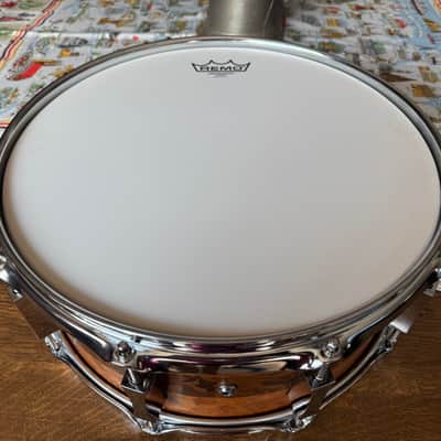 ~NEW!~ Pork Pie Decaf Macchiato Maple 6.5x14 Snare Drum in Satin Burled Walnut with Sapele Stripe image 7