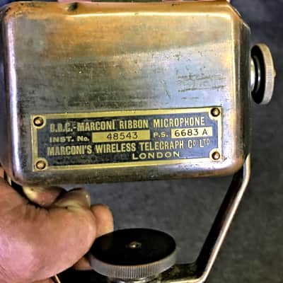 BBC Marconi Type A Ribbon Mic 1940s - 1950-s Antique Bronze image 3