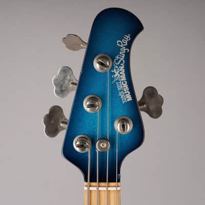 Ernie Ball Music Man USA StingRay 4 H Bass w/ Piezo - 2002 - Blue Dawn Sparkle image 3