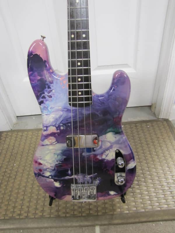 Bluesman Vintage  Custom Precision Jazz Thunderbird Bass 2016 Purple Swirly image 1