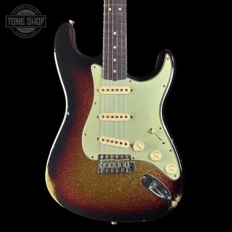 Fender Custom Shop 1963 Stratocaster Relic 3 Tone Sunburst Sparkle w/case TSLTD9OF10 image 1