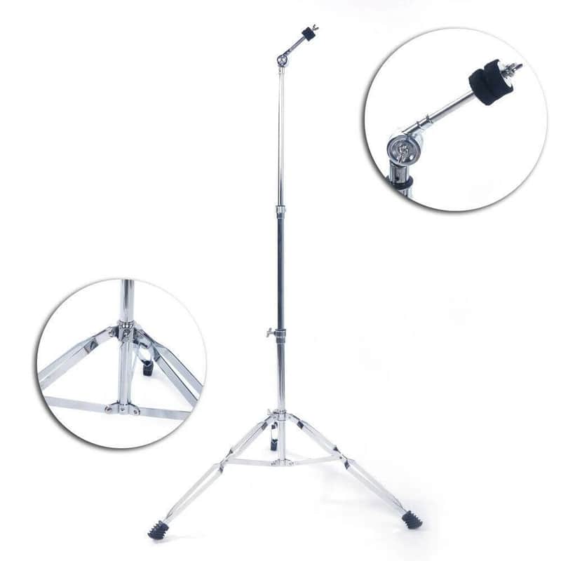 New Adjustable Straight Cymbal Stand Drum Hardware Duel Double Braced Mount Holder image 1
