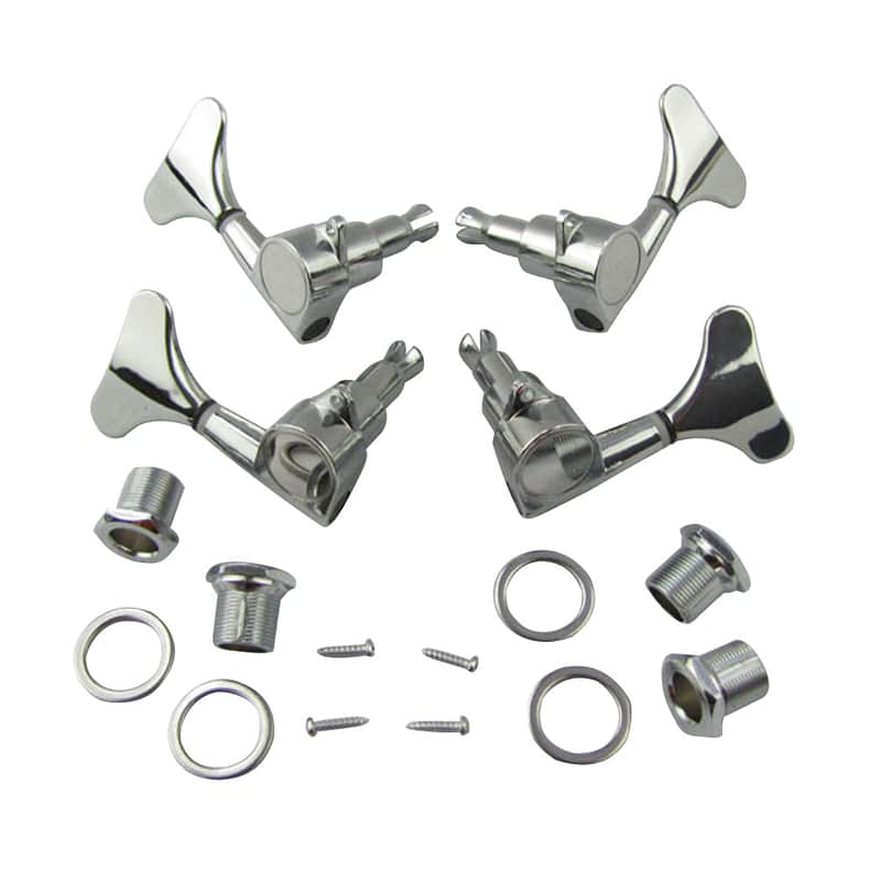 Musiclily 2+2 Set Bass Sealed String Tuning Pegs Keys Machines Heads Tuners,Chrome image 1