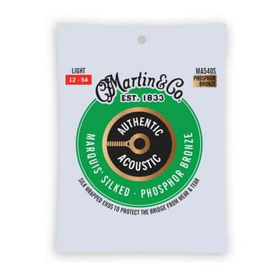 Martin MA540S Authentic Acoustic Marquis Silked Phosphor Bronze Acoustic Guitar Strings, Light 12-54 image 1