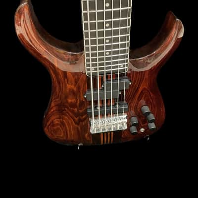 PHRED instruments Panda 6-string Shot Scale Bass 2023 - Transparent brown image 6