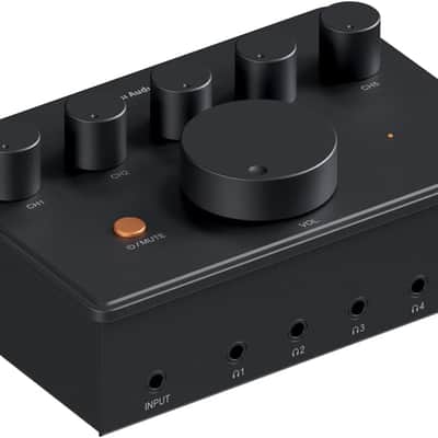 PH05 5-Channel Headphone Splitter Amplifier, Mini Headphones Amp for Music Studio, Audio Sharing, Podcast Monitor, Supports 16-300 Ohm High Impedance IEM with 12V Power Adapter image 1