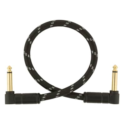 Fender Deluxe Series Instrument Cable 300mm (Black Tweed) - Stereo Patch Cable image 2