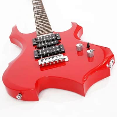 Flame Shaped Red Burning Fire Basswood Electric Guitar with Bag & 20W Amp image 3