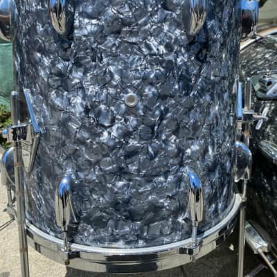 Gretsch 18”  Round Badge Drum Set 1960’s - Holy Grail of Jazz Drum Kits! Black Diamond Pearl 3 piece drum set image 7