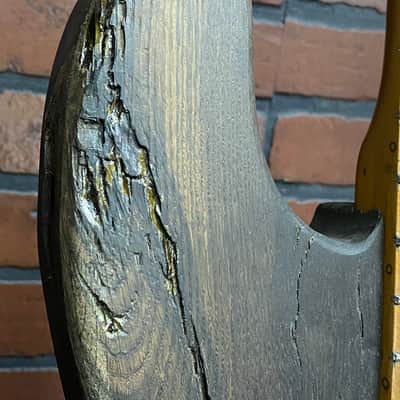 Woodcraft Electric Guitar Custom made 4 string P-Bass Electric Bass Guitar 300 years age Oak image 6