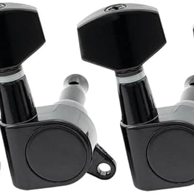 6-in-line Sealed Electric Guitar String Tuning Pegs Keys Machine Head Tuners Set Right Hand for Fender Strat Stratocaster Tele Telecaster Guitar, Black image 1