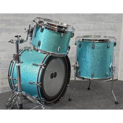 Used Gretsch Brooklyn 3pc Drum Set Turquoise Sparkle - Very Good image 4
