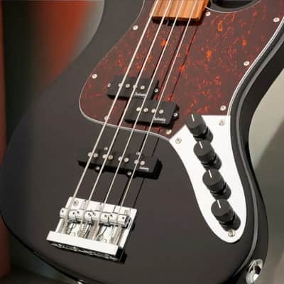 Sadowsky MetroExpress 21-Fret Hybrid P/J Bass, Morado Fingerboard, 4-String, Fretless - Solid Black High Polish image 6