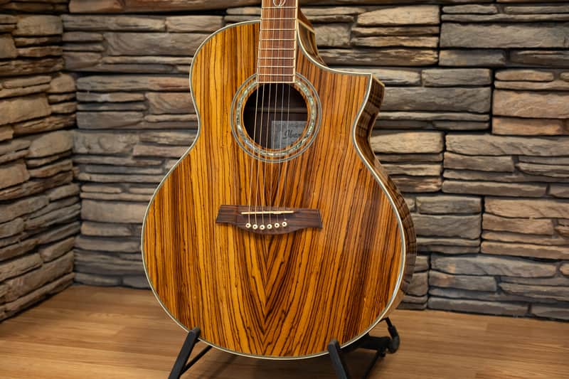 2012 Ibanez EW20ZWE Acoustic Electric Guitar in Natural Zebra | Reverb