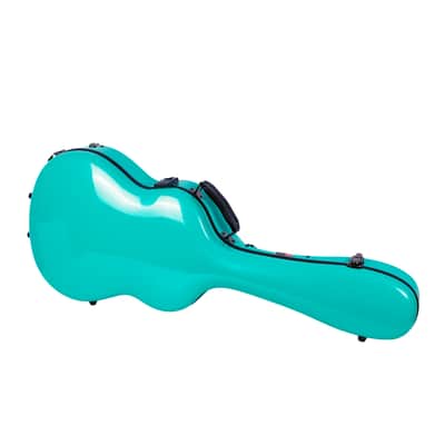 Crossrock Lightweight Deluxe Fiberglass Case with TSA Lock for 4/4 Classical Guitar-Mint Blue image 2