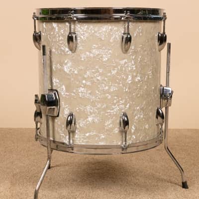 Vintage Ludwig 14x14 White Marine Pearl Floor Tom image 2