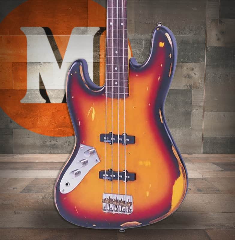 Vintage V74 ICON Fretless Bass Left Hand - Sunset Sunburst (LV74MRJP) image 1