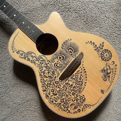 Luna 40 Inch Acoustic Guitar, Carved Oasis Top Body, Mahogany Neck, Rosewood Fingerboard image 1