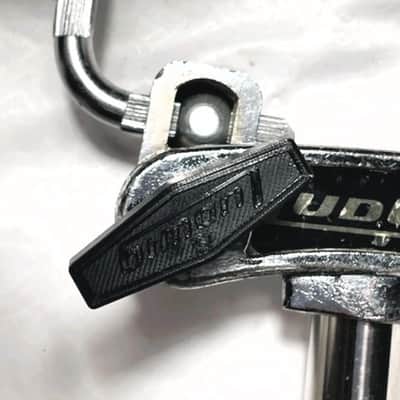 Ludwig 70s 781-2 19" Double Tom Holder w/3D Printed Reproduction #2847 Ludwig Logo Black T-Handles  - LDTH-107 image 6