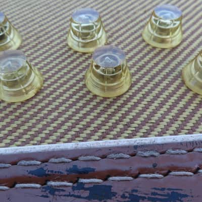 HARMONY SILVERTONE 1950's 60's CUPCAKE GOLD KNOB SET of 6 MINT ORIGINAL! image 4