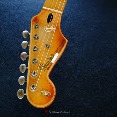 Fender Stratocaster Honey Burst H/S/H Reverse Headstock Aged Relic (RARE) image 12