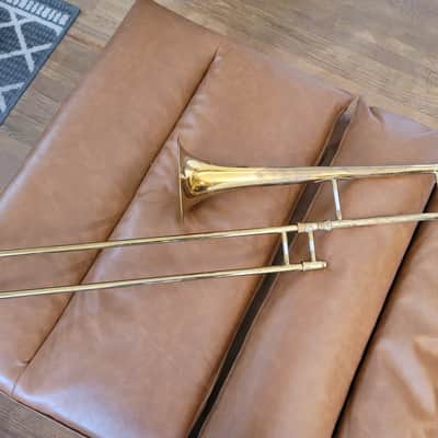 Vintage York USA Bb Tenor Trombone w/ Original Tweed Case – 7" Bell image 4