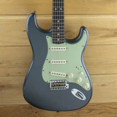 Fender Custom Shop Andy Hicks Masterbuilt 63 Strat Journeyman Relic, Charcoal Frost Metallic R139559 image 8