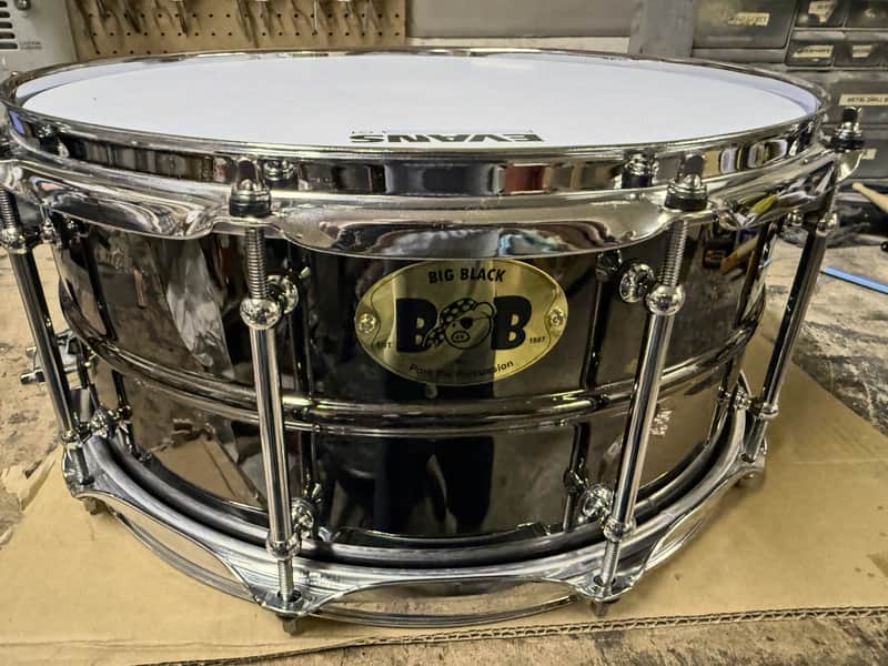Pork Pie 14x6.5"BOB" Black Brass Snare Drum 2000s - Black brass image 1