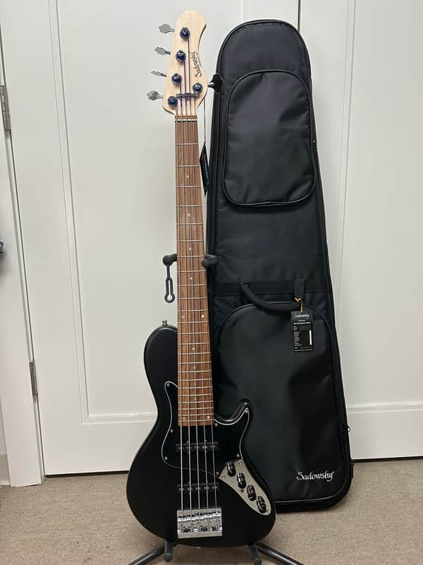 Sadowsky Metroline 24-Fret Singlecut Vintage Bass Red Alder Body 5 String - Solid Black Satin image 1