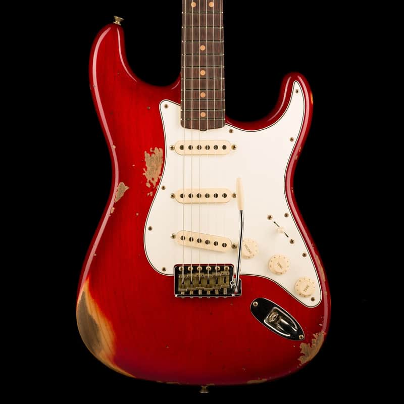 Used Fender Custom Shop 1963 Stratocaster Heavy Relic Crimson Burst - Truetone Color Set with OHSC image 1