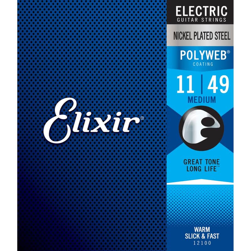 Elixir 12100 Polyweb Electric Guitar Strings - Medium (11-49) Bild 1