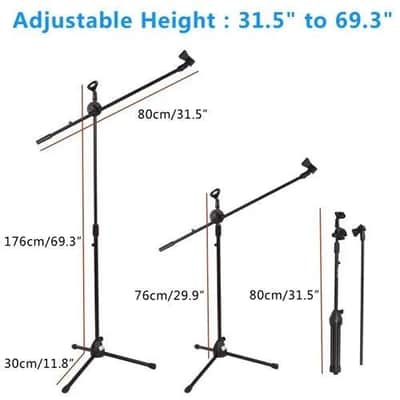 10 MR DJ MS500 Heavy Duty Telescoping Microphone Mic Boom Stand Tripod image 7